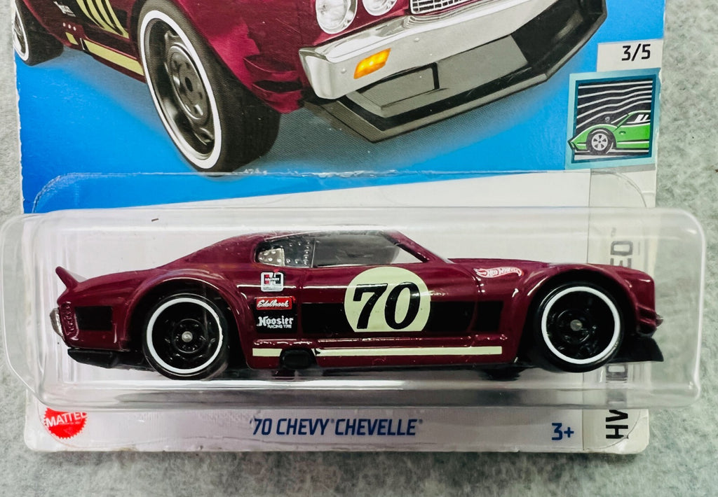 🇺🇸🇺🇸HOT WHEELS '70 Chevelle SS Maroon Car HW Contoured Chevrolet H27🇺🇸🇺🇸
