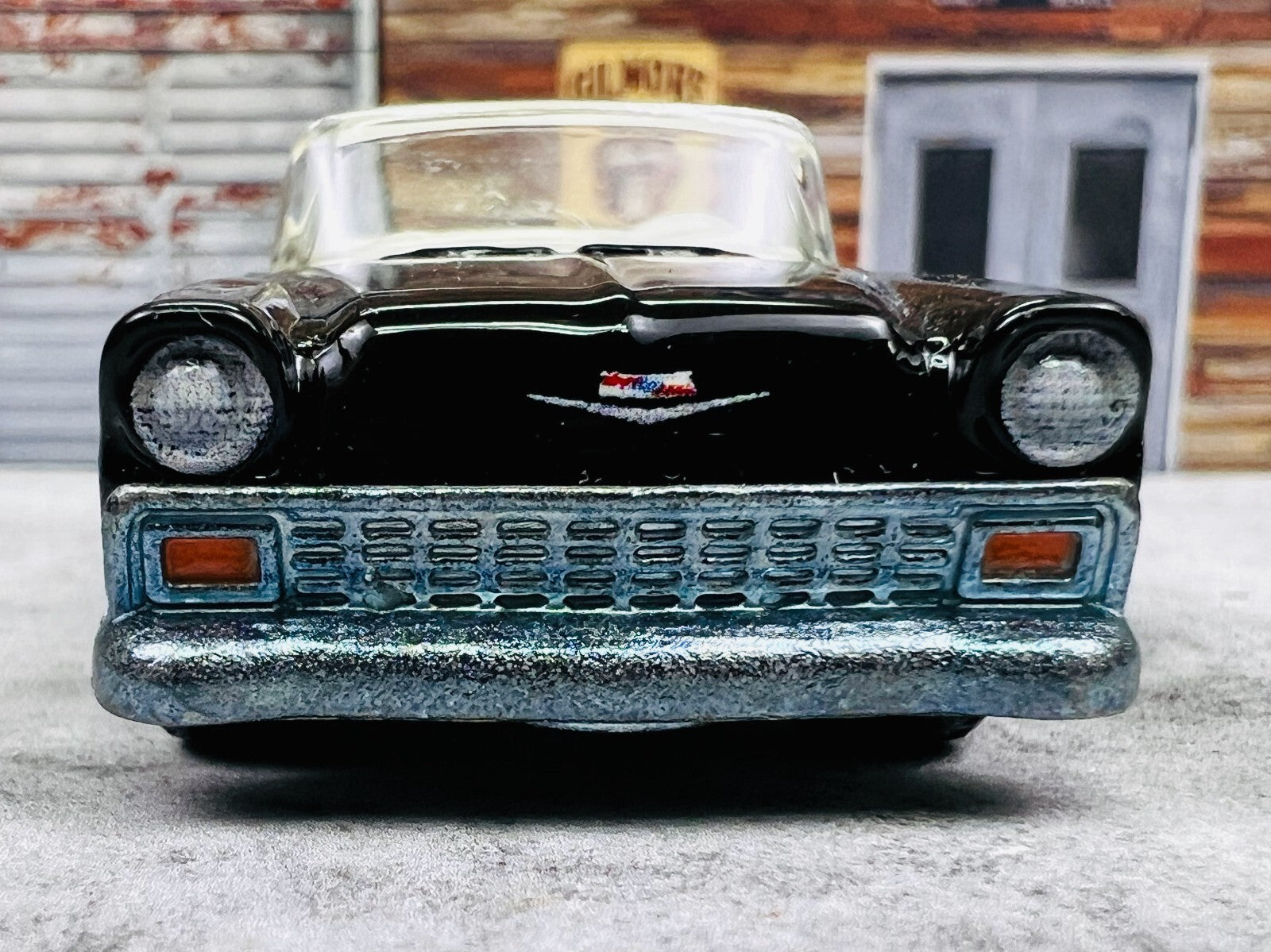 🇺🇸🇺🇸🇺🇸Hot Wheels  '56 Chevy Black Convertible Real Riders C1🇺🇸🇺🇸🇺🇸