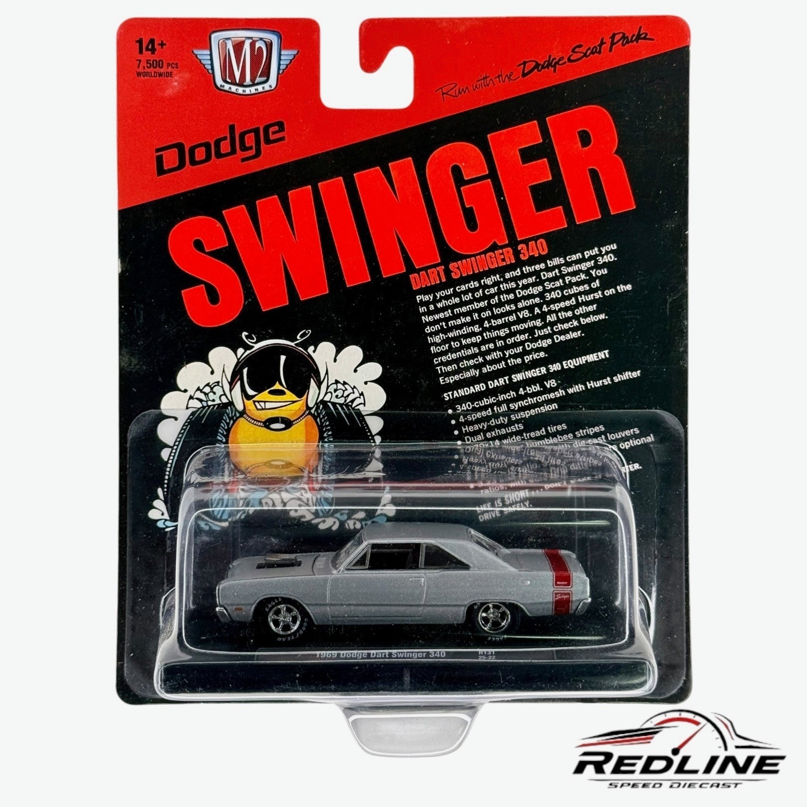 🇺🇸M2 Machines Auto-Drivers 1:64 R131 1969 Dodge Dart Swinger 340 H34🇺🇸