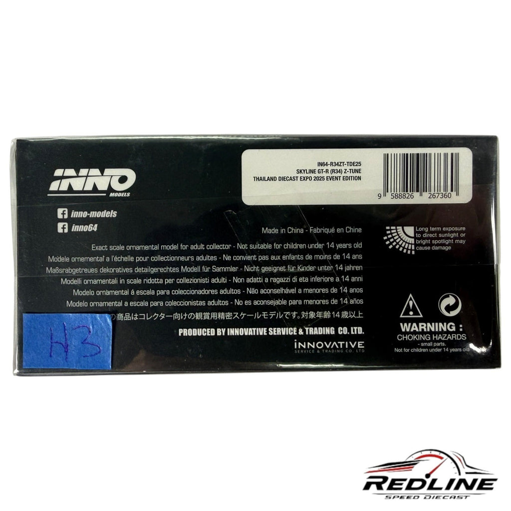 🎌🎌Inno64 Skyline GT-R (R34) Z-Tune Thailand Diecast Expo 2025 H3🎌🎌
