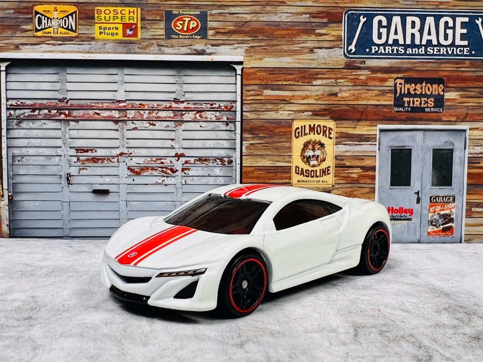🔥🔥🔥Hotwheels 2012 Acura NSX Concept  White Red Stripe C17🔥🔥🔥