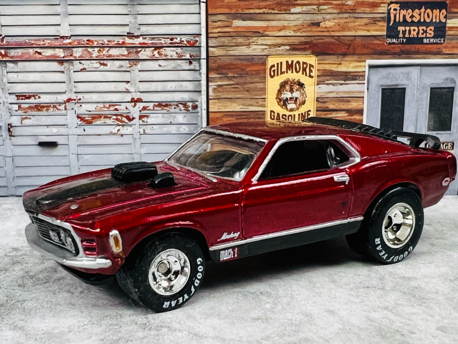🇺🇸🇺🇸Hot Wheels 2007 Holiday Rods Ford Mustang Mach 1 Red LOOSE C23🇺🇸🇺🇸
