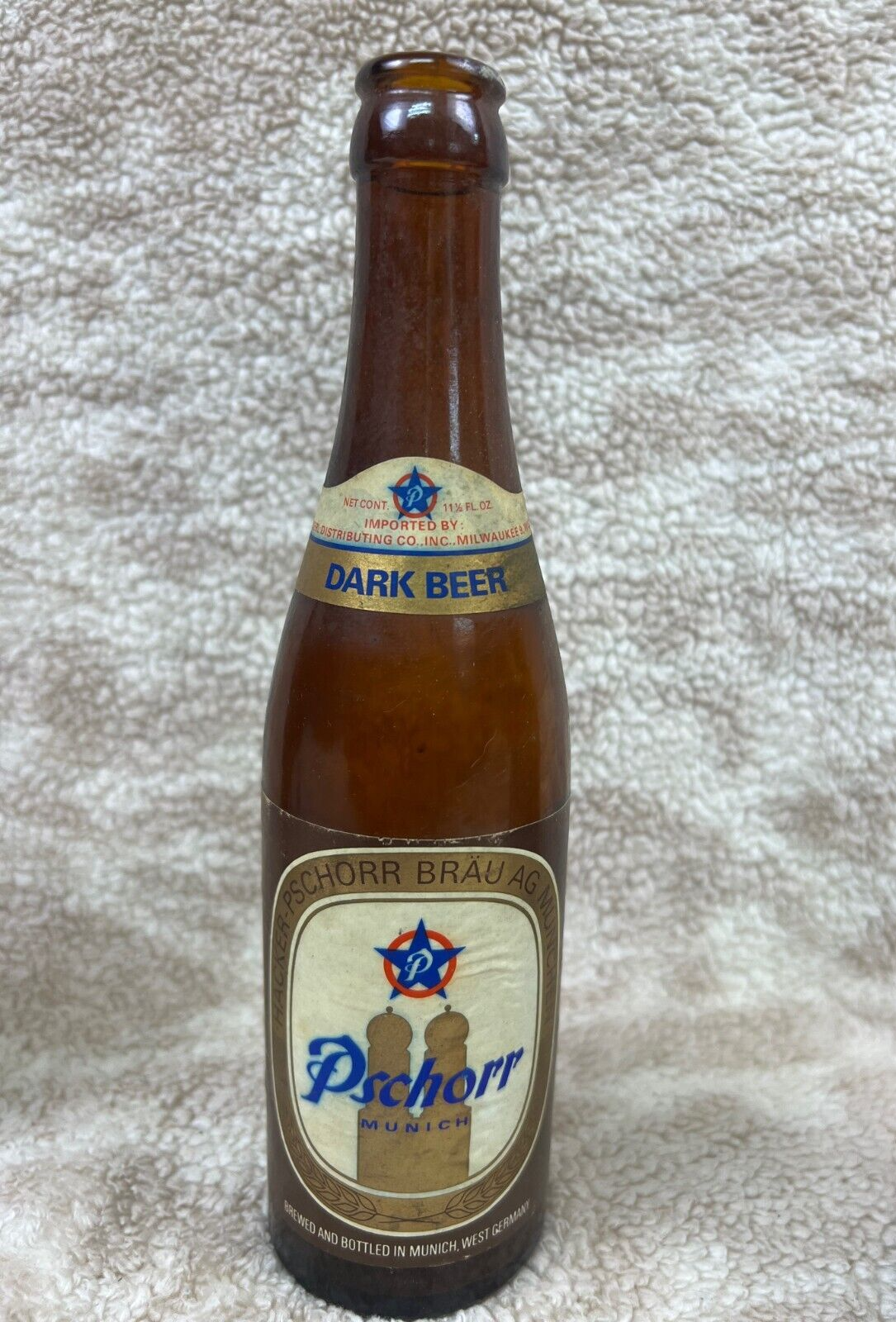 🍺🇧🇪 Vintage HACKER-PSCHORR Munich Dark Beer Bottle  Empty GERMANY 🇧🇪 🍺