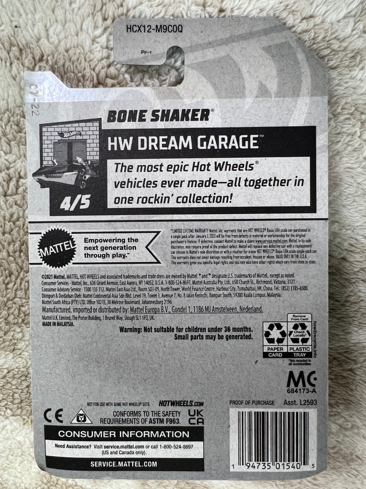 ☠️☠️☠️Hot Wheels HW DREAM GARAGE Bone Shaker 105/250 Gold HW19☠️☠️☠️