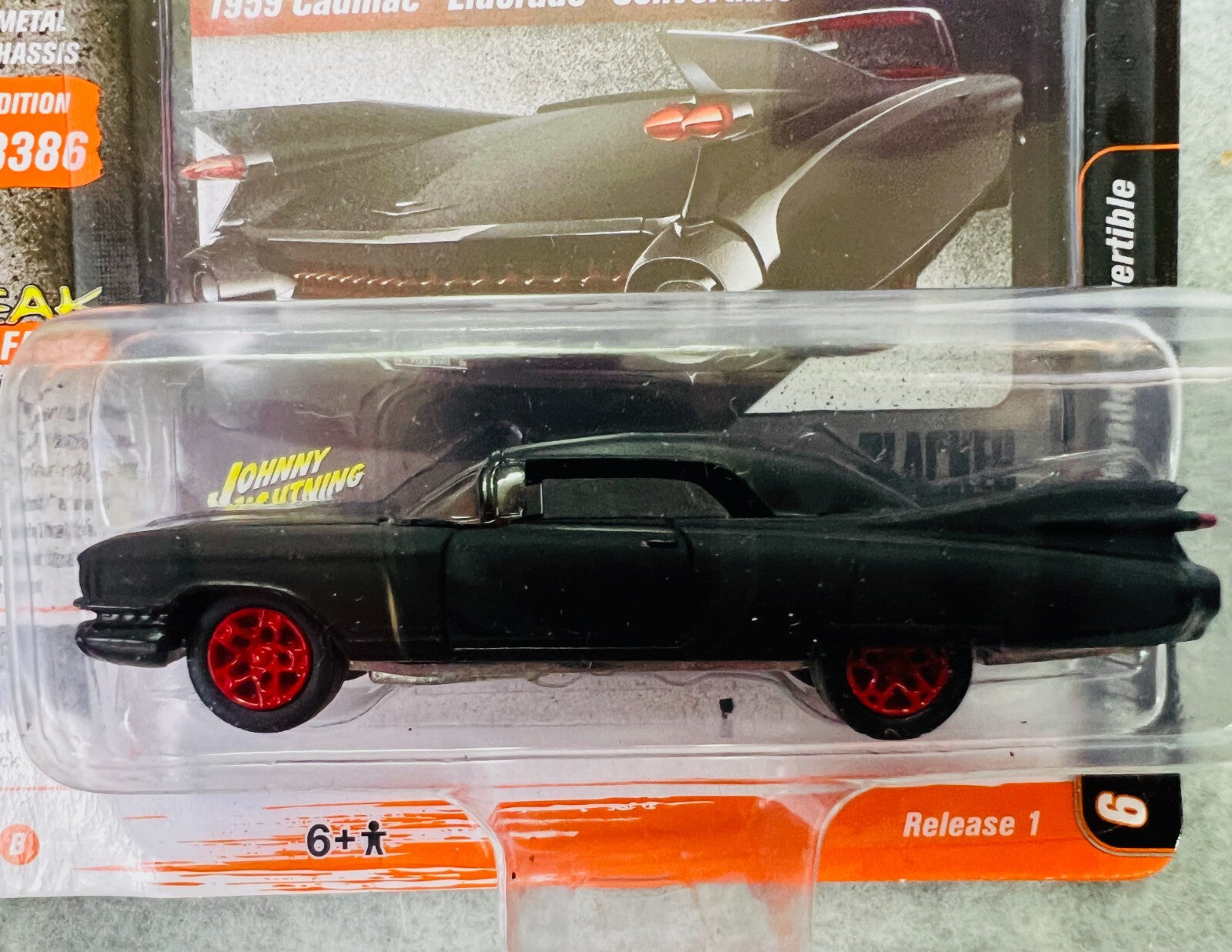 🇺🇸Johnny Lightning 1959 Cadillac Eldorado Convertible Blacked Out H29🇺🇸