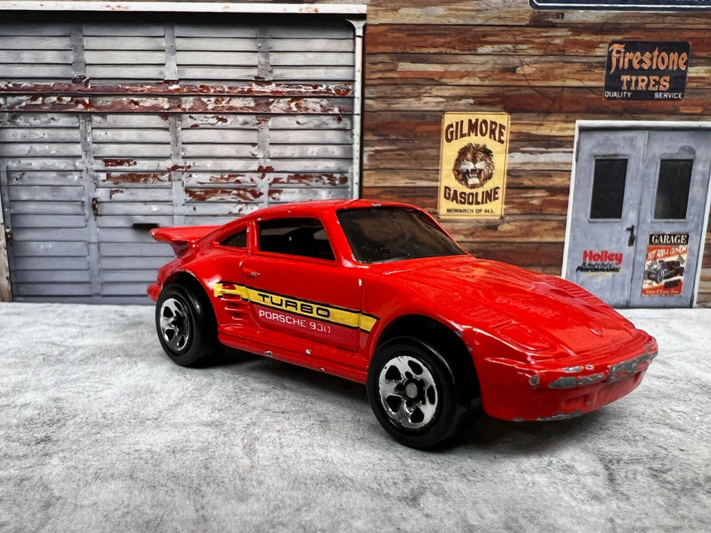 🇩🇪🇩🇪 Hot Wheels Turbo Porsche 930 Red Car 1989 Made In Malaysia C12🇩🇪🇩🇪