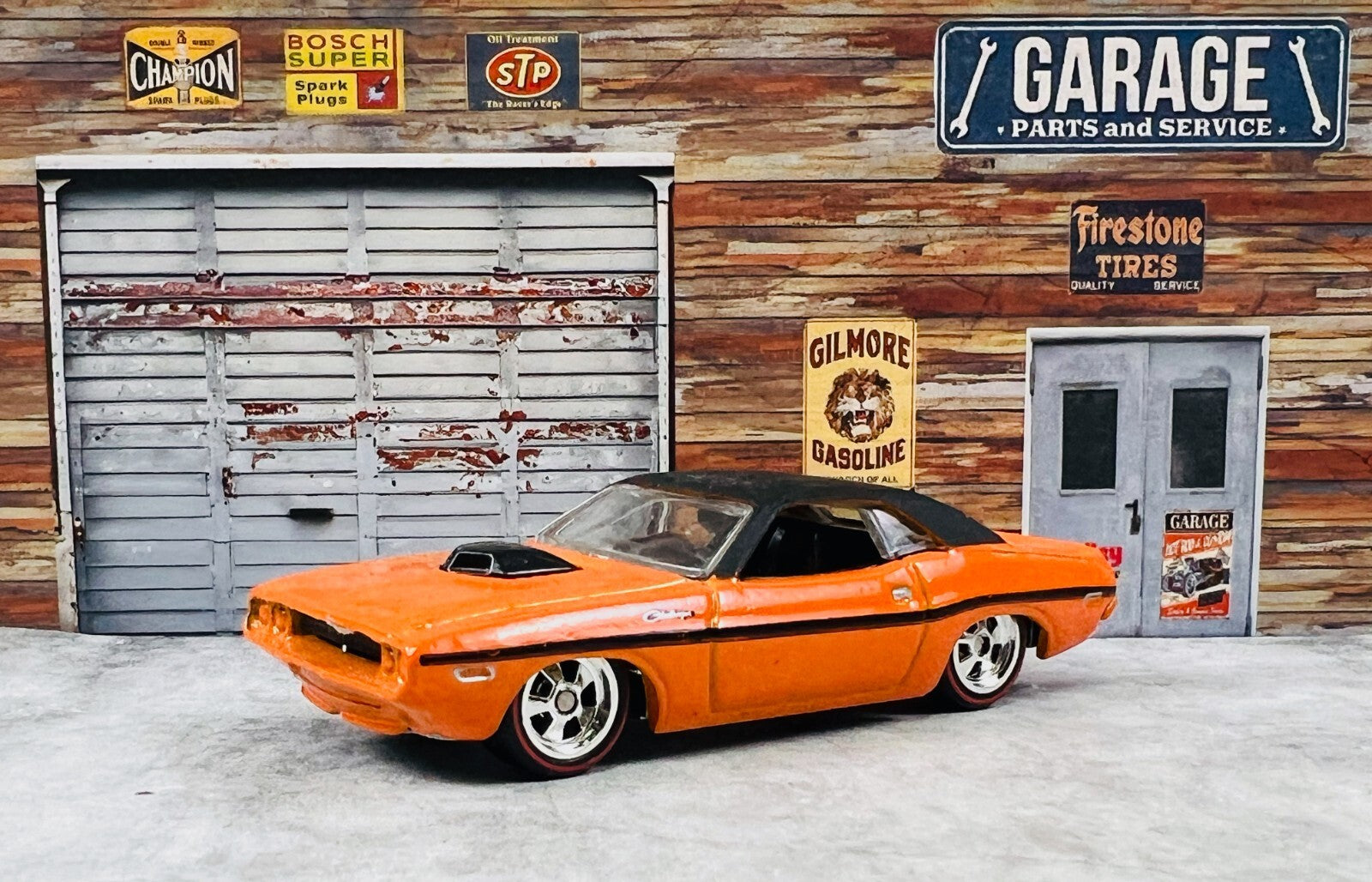 🇺🇸Hot Wheels Garage MOPAR ORANGE 70 DODGE HEMI CHALLENGER REAL RIDERS C21🇺🇸