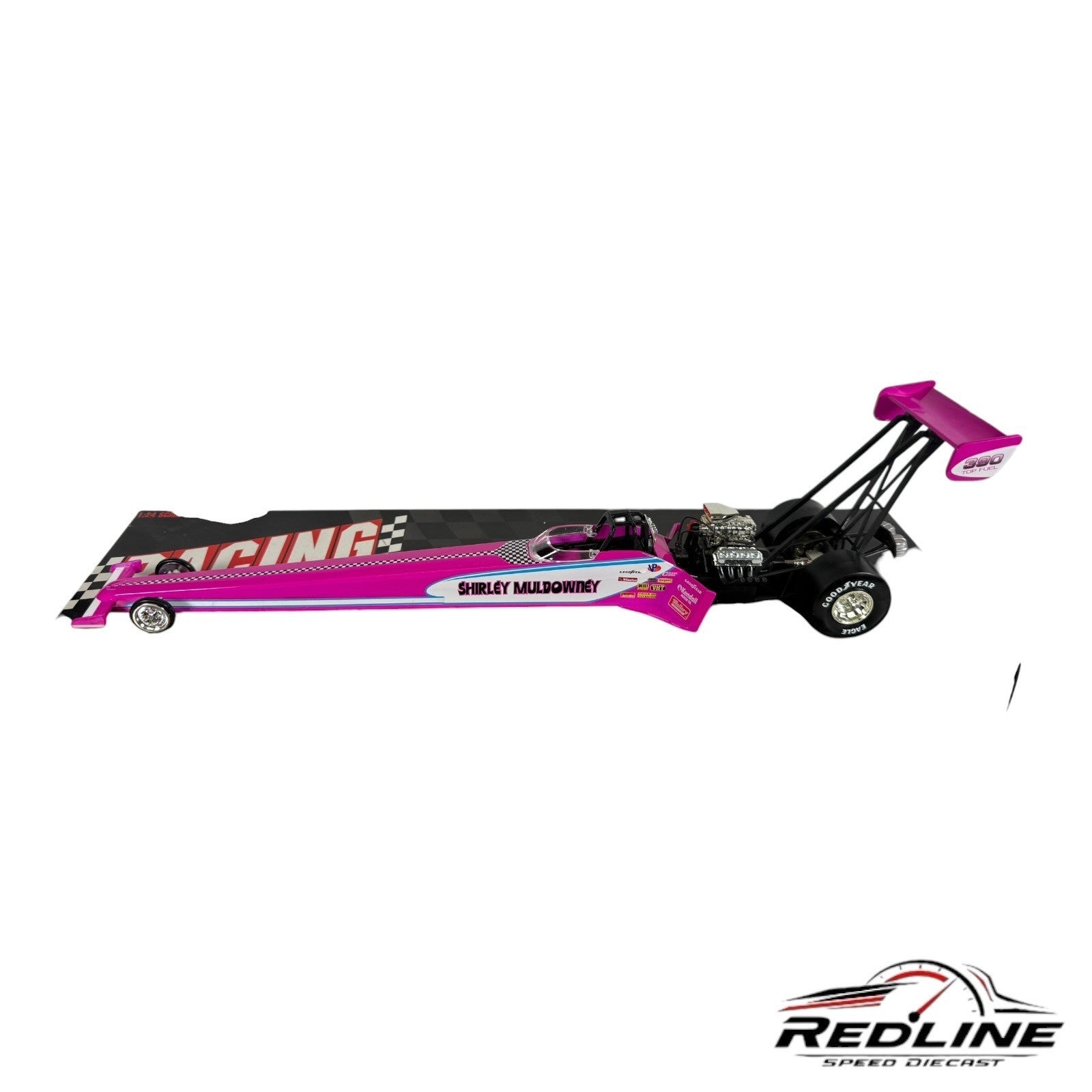 🏁ACTION Racing Club Pink SHIRLEY MULDOWNEY 1995 Dragster PINK 1:24🏁