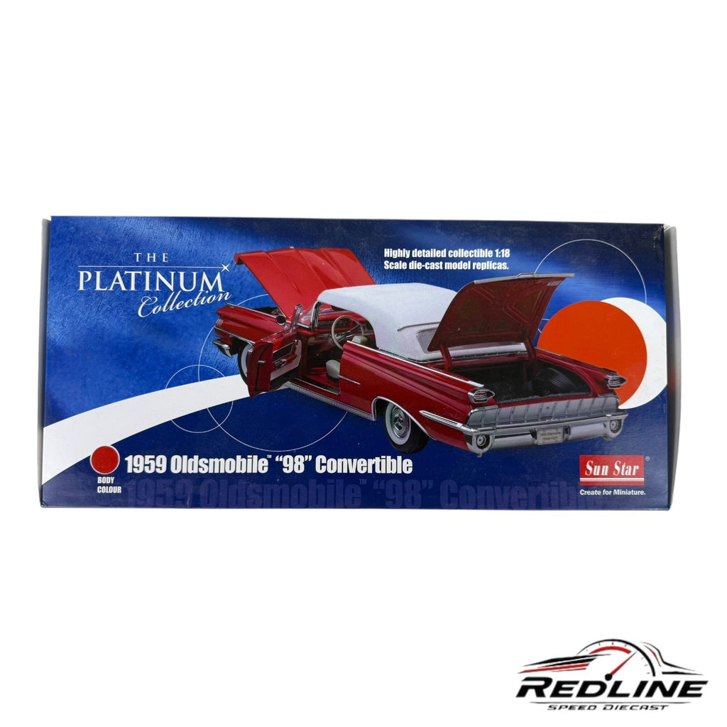 🔥Sun Star The Platinum Collection 1959 Oldsmobile "98" Convertible Red 1:18 TV