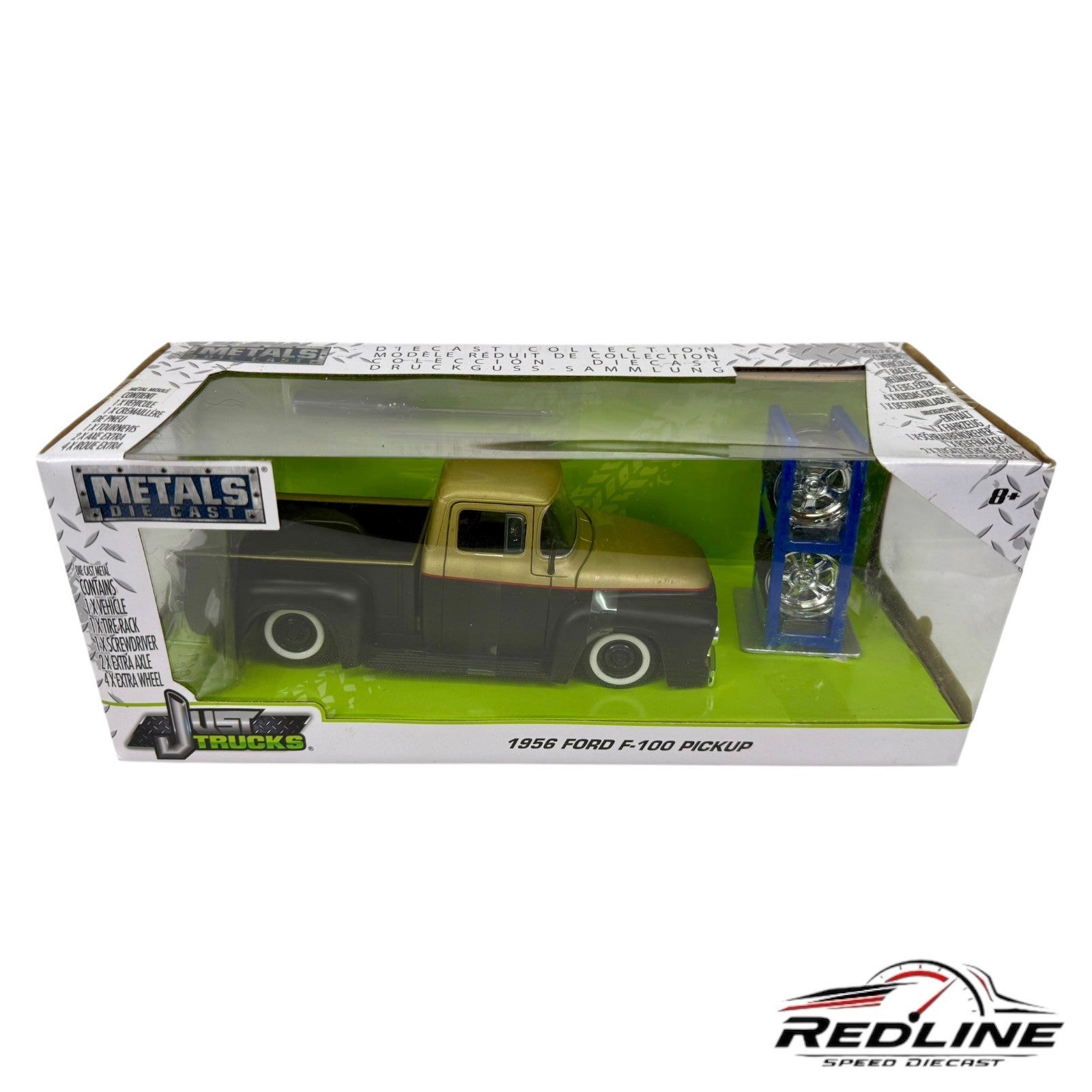 🇺🇸Jada Just Trucks 1956 Ford F-100 Pickup Black/Gold 1:24🇺🇸