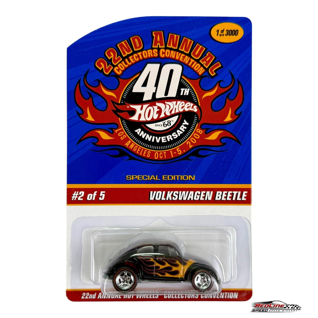 🔥Hot Wheels 22nd Collectors Nationals Volkswagen Beetle Black.  1 of 3000 H31🔥