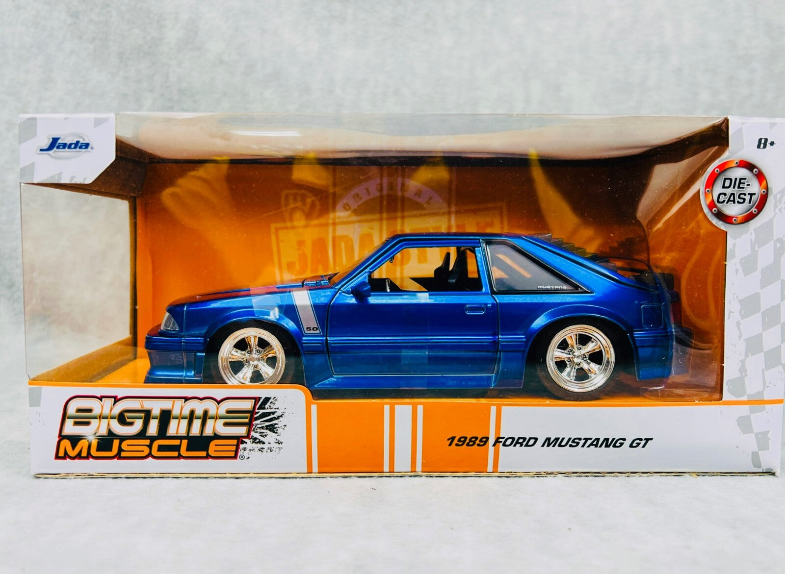 🐎🐎Jada Bigtime Muscle 1989 Ford Mustang GT 5.0  Diecast Model Blue 1:24🐎🐎