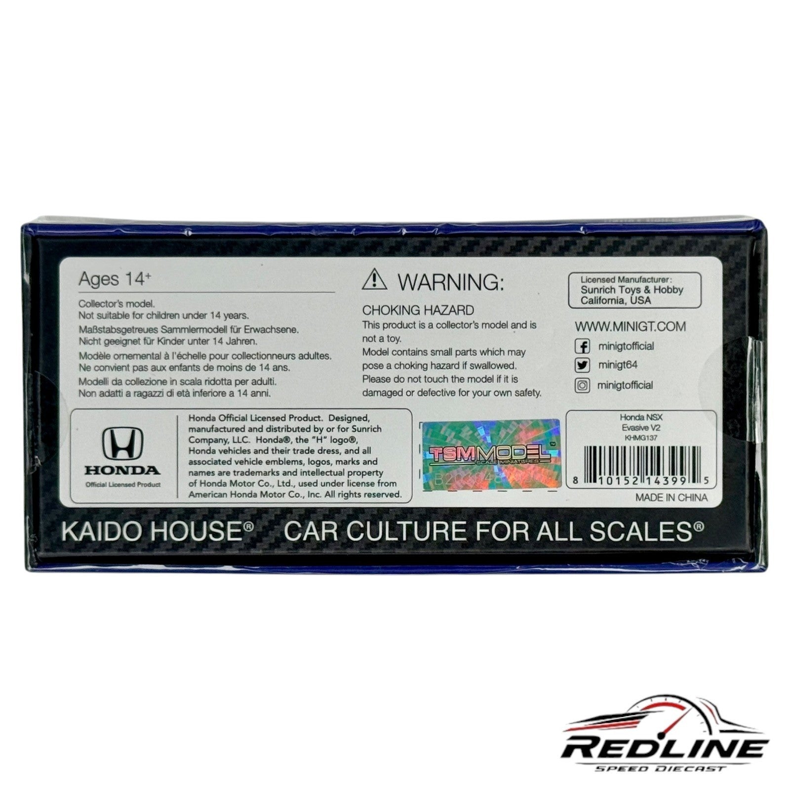 🎌🎌 Kaido House Blue HONDA NSX VTEC Evasive V2 SEALED 1:64 H3🎌🎌