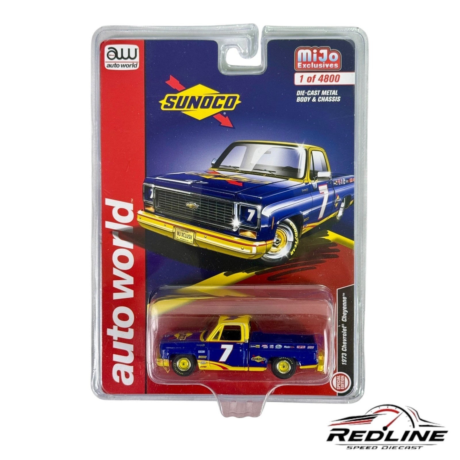 🇺🇸Auto World MiJo 1973 Chevrolet Cheyenne Sunoco Racing H33🇺🇸
