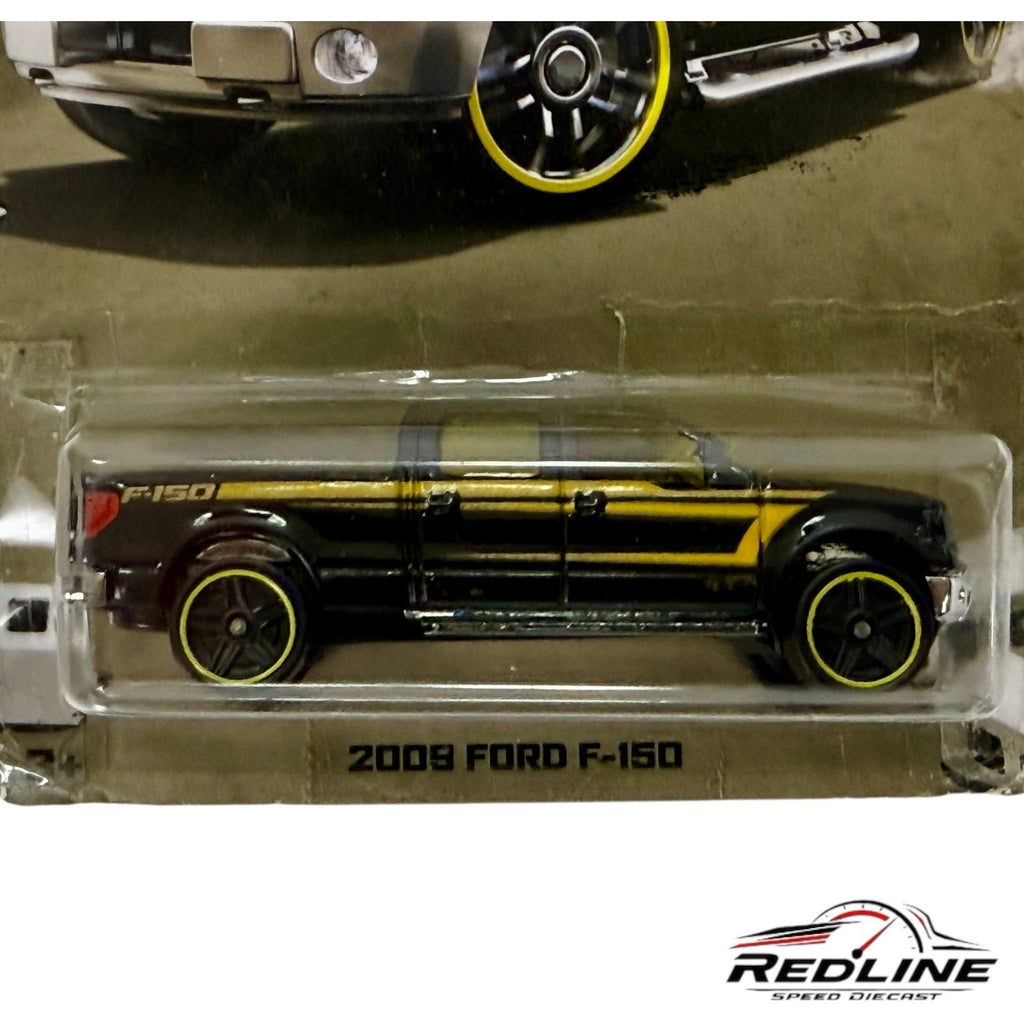 🇺🇸Hot Wheels 2015 Ford F150 1/8 Black & Yellow 1:64 H13🇺🇸