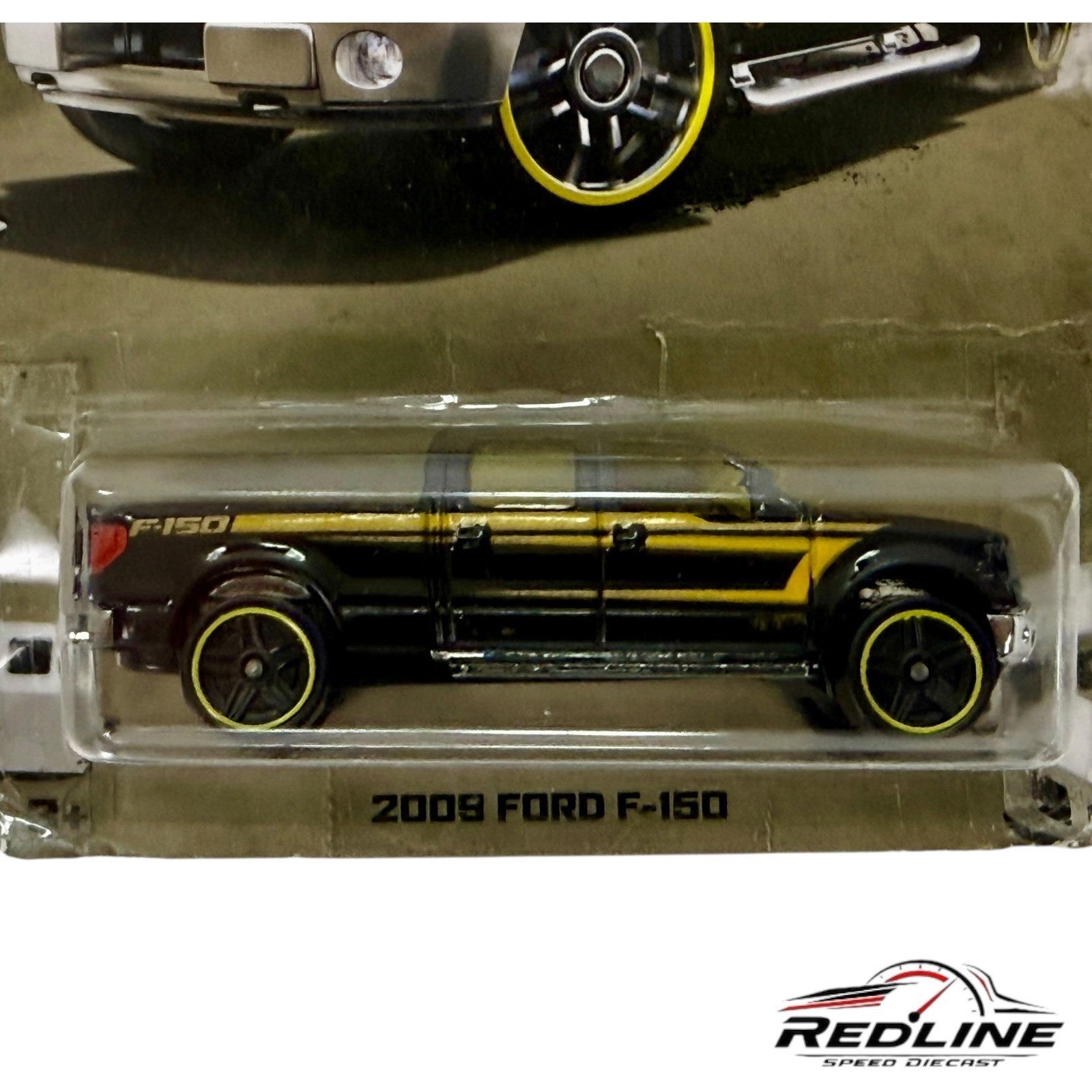 🇺🇸Hot Wheels 2015 Ford F150 1/8 Black & Yellow 1:64 H13🇺🇸