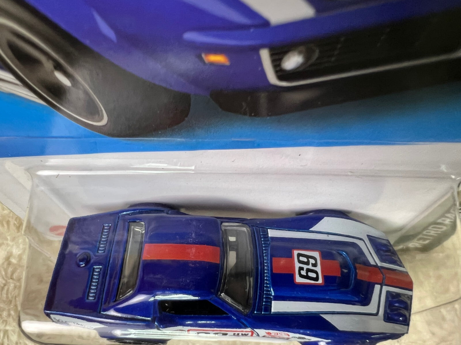 🇺🇸Hot Wheels '69 COPO Corvette Blue Red & White Stripes Retro Racers HW19🇺🇸