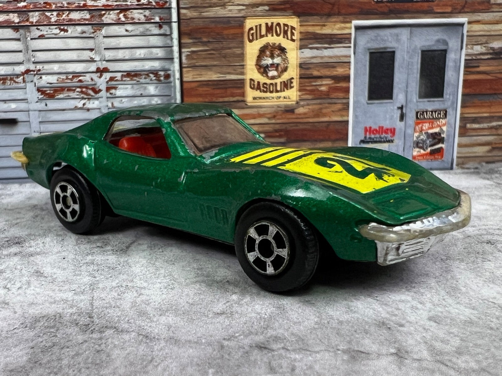 🔥Vintage Playart Chevrolet Corvette Stingray #22 Green Made in Hong Kong C1🔥