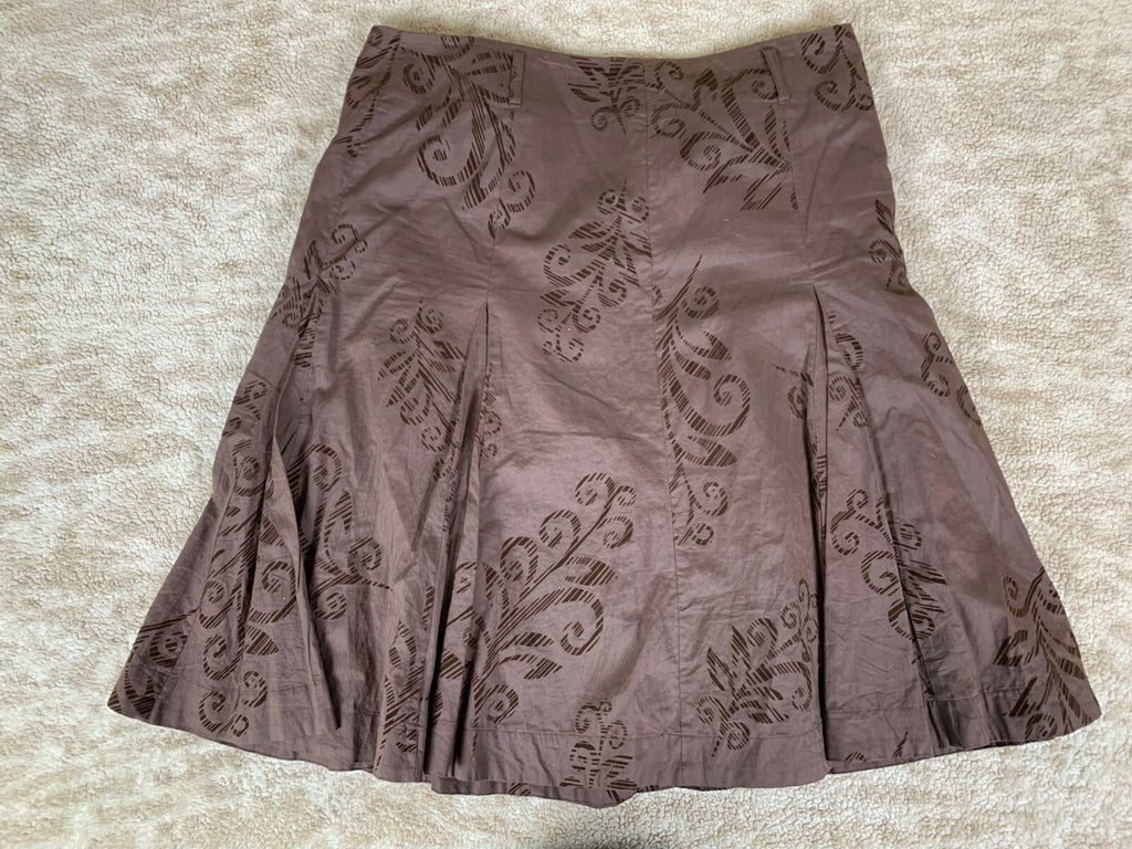 ***Access by Liz Claiborne Brown Floral Design Skirt Lined Size 10 Lined NICE***