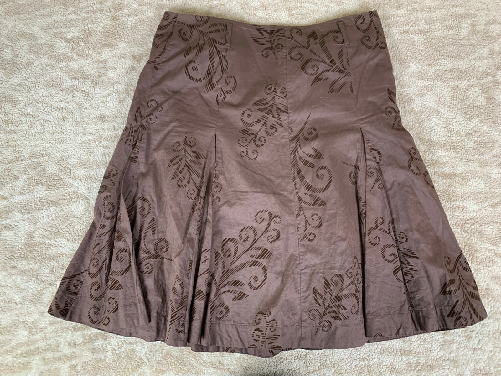 ***Access by Liz Claiborne Brown Floral Design Skirt Lined Size 10 Lined NICE***