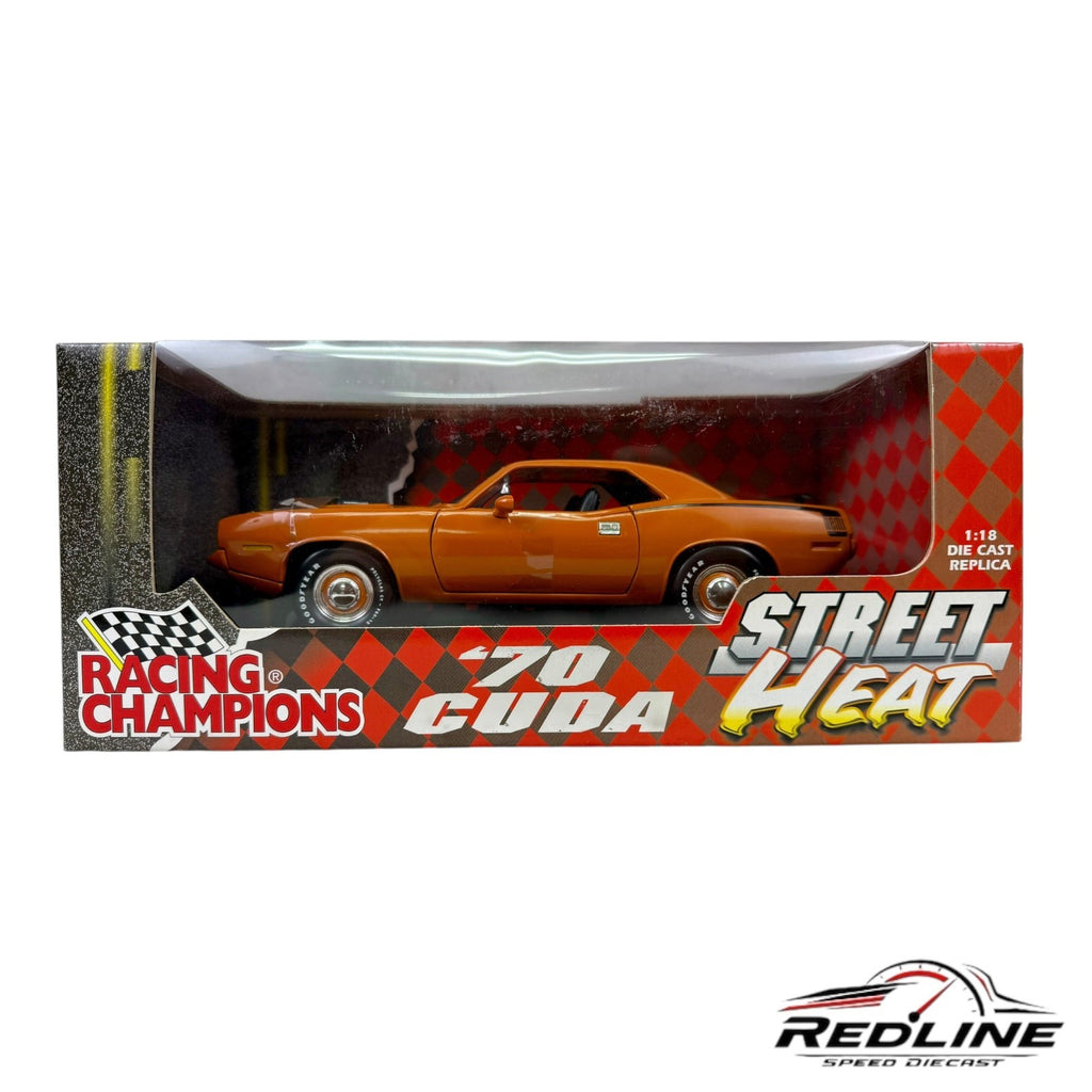🇺🇸🇺🇸Racing Champions 1970 Hemi Cuda Orange Street Heat 1:18 B2🇺🇸🇺🇸