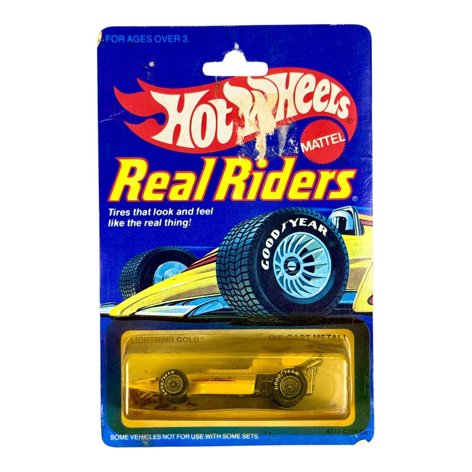 🔥🔥🔥1983 Hot Wheels Real Riders Lightning Gold #4372 H22🔥🔥🔥