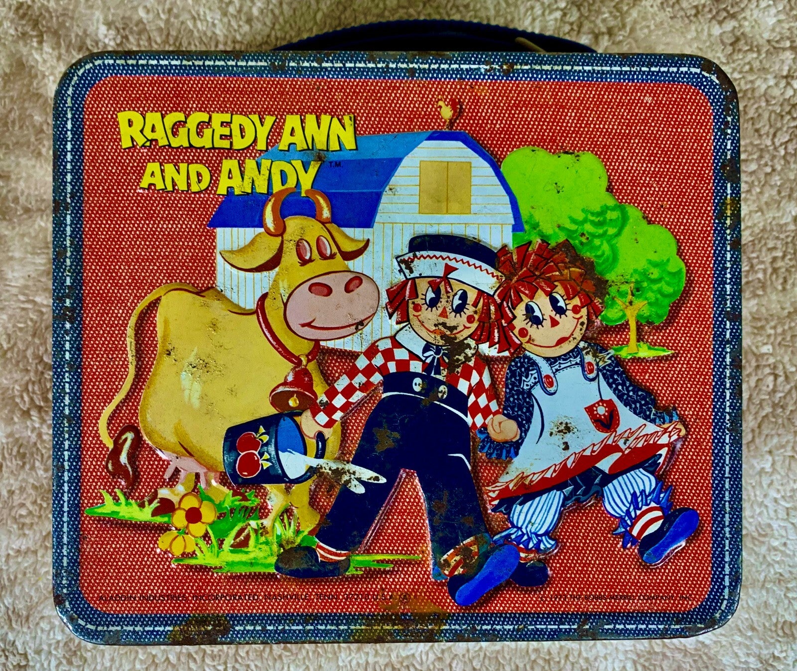 ******Rare Vintage Aladdin Raggedy Ann and Andy Metal Lunchbox  Rare 1973 ******