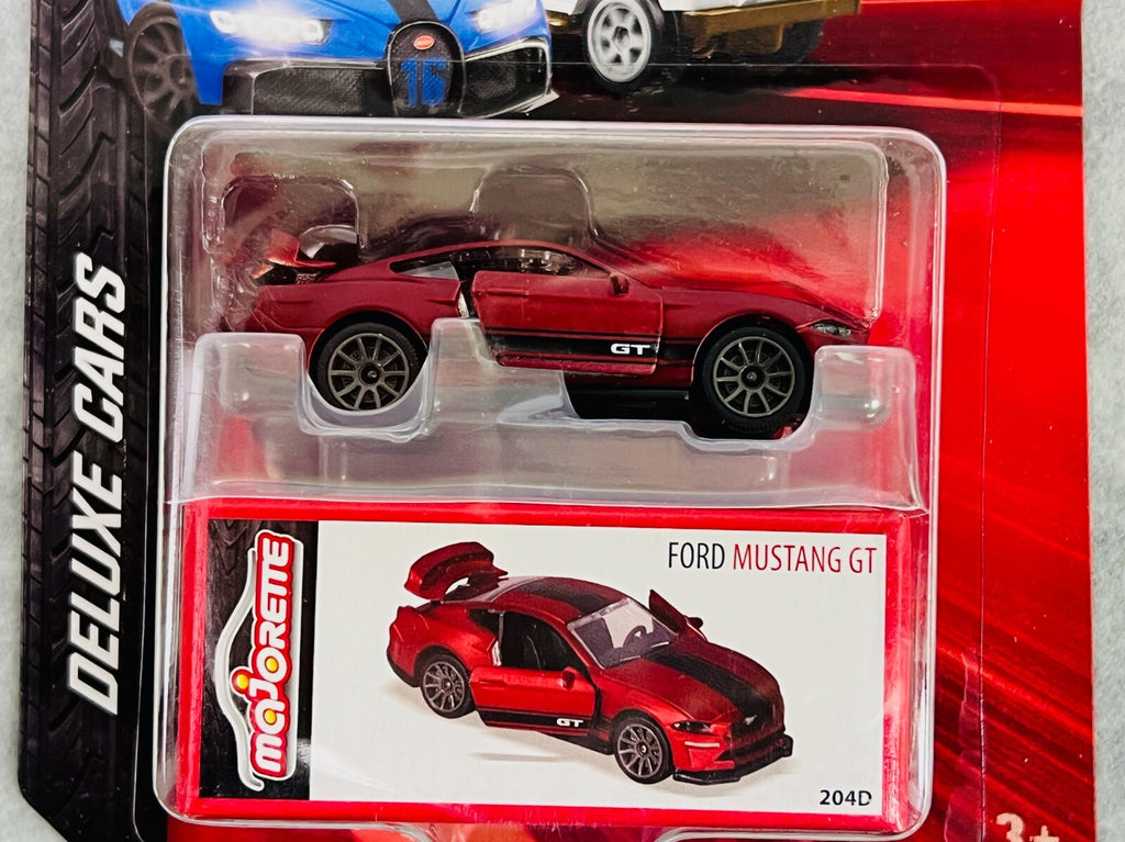 🐎🐎🐎Majorette Deluxe Cars Ford Mustang GT Red Diecast Car HW22🐎🐎🐎
