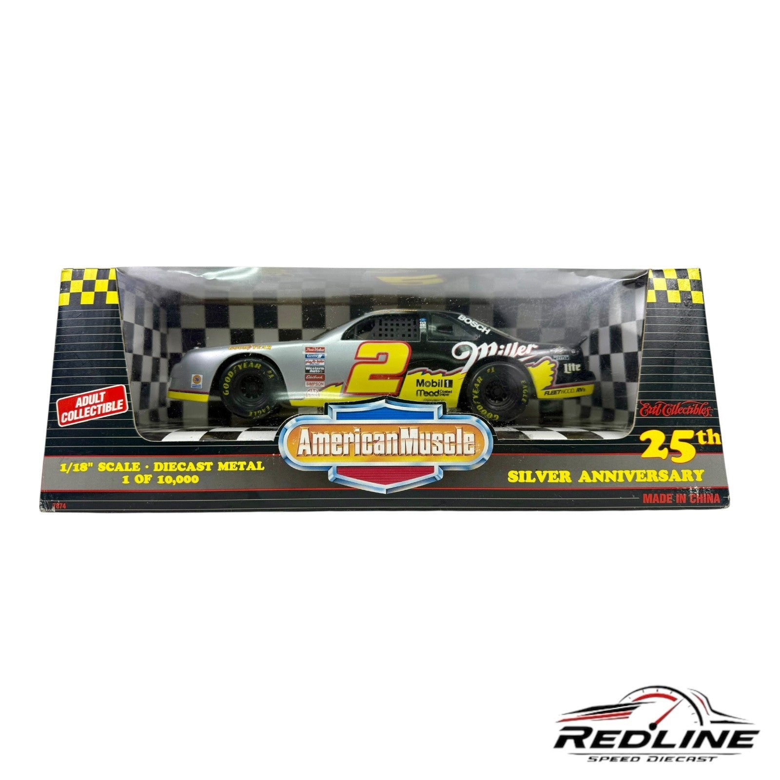 🏁🏁ERTL American Muscle 1996 Thunderbird -Miller Rusty Wallace #2 1:18 C1🏁🏁