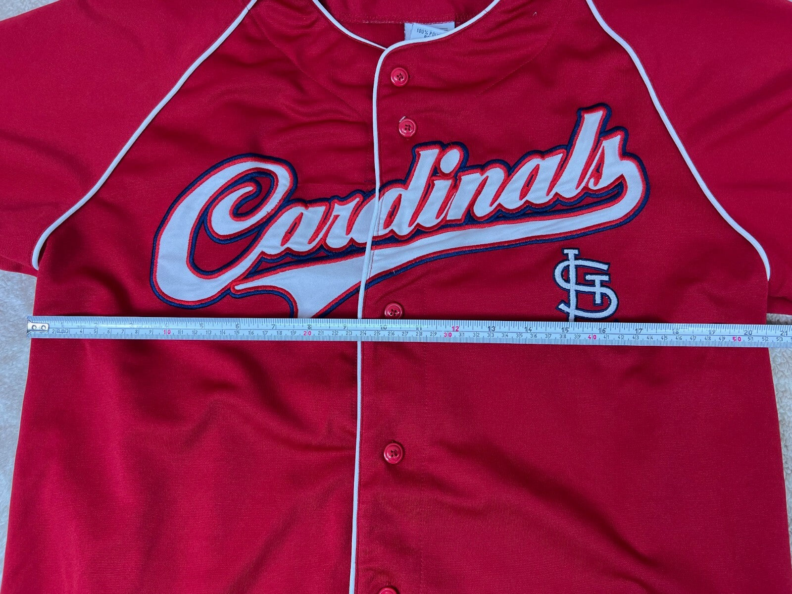 ⚾️⚾️⚾️True Fan MLB St Louis Cardinals Mens Size LG Red Short Sleeve Jersey⚾️⚾️⚾️