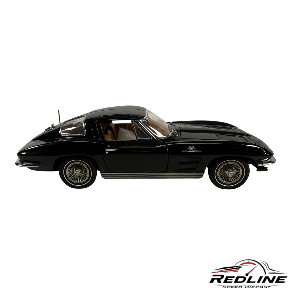 🦅🦅Danbury Mint 1963 Chevrolet Corvette Sting Ray Coupe Black 1/24 C2🦅🦅