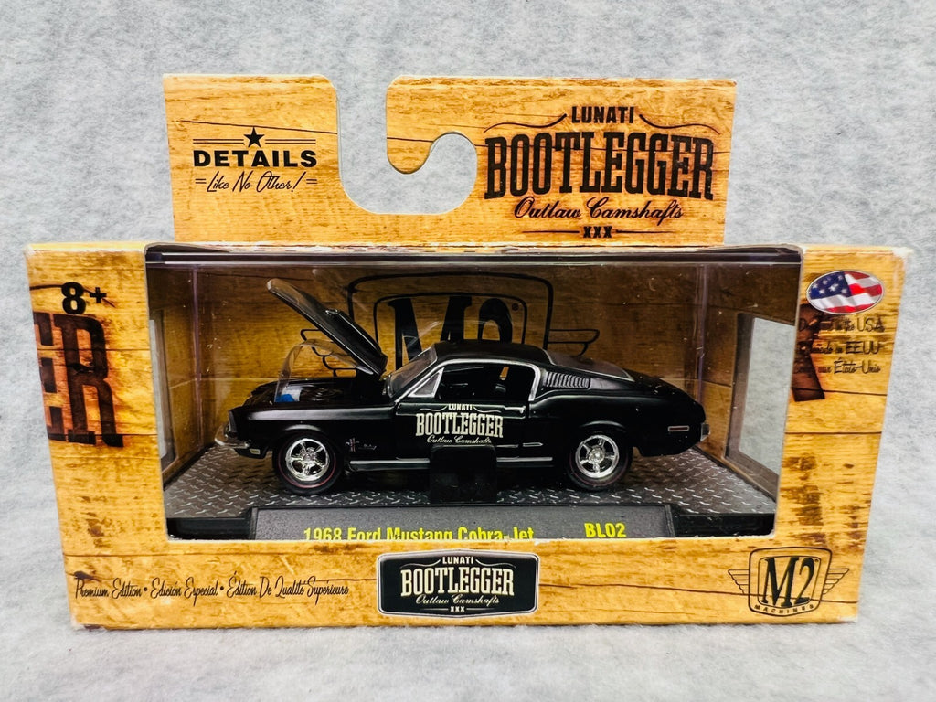 🐎🐎🐎M2 Machines Lunati Bootlegger 1968 Ford Mustang Cobra Jet Car H15🐎🐎🐎