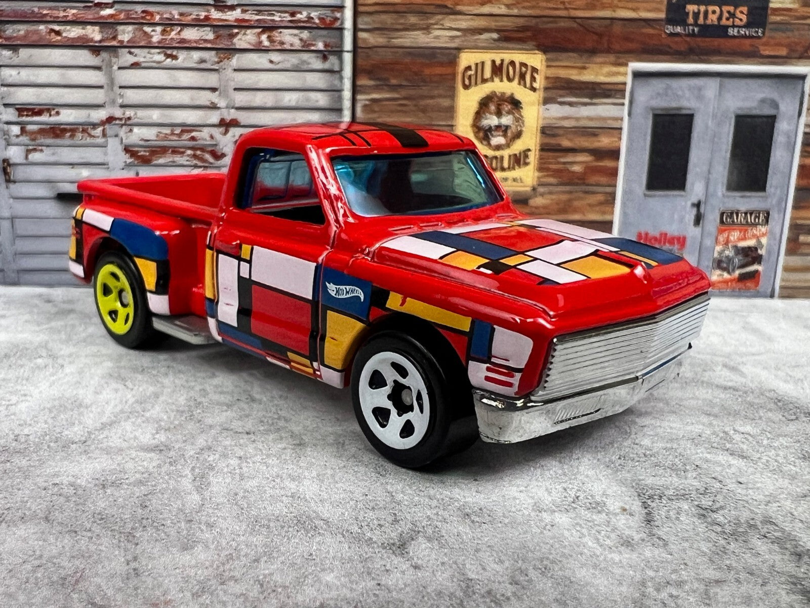 🇺🇸🇺🇸Hot Wheels HW Art Cars Custom Chevy Pickup Red C9🇺🇸🇺🇸