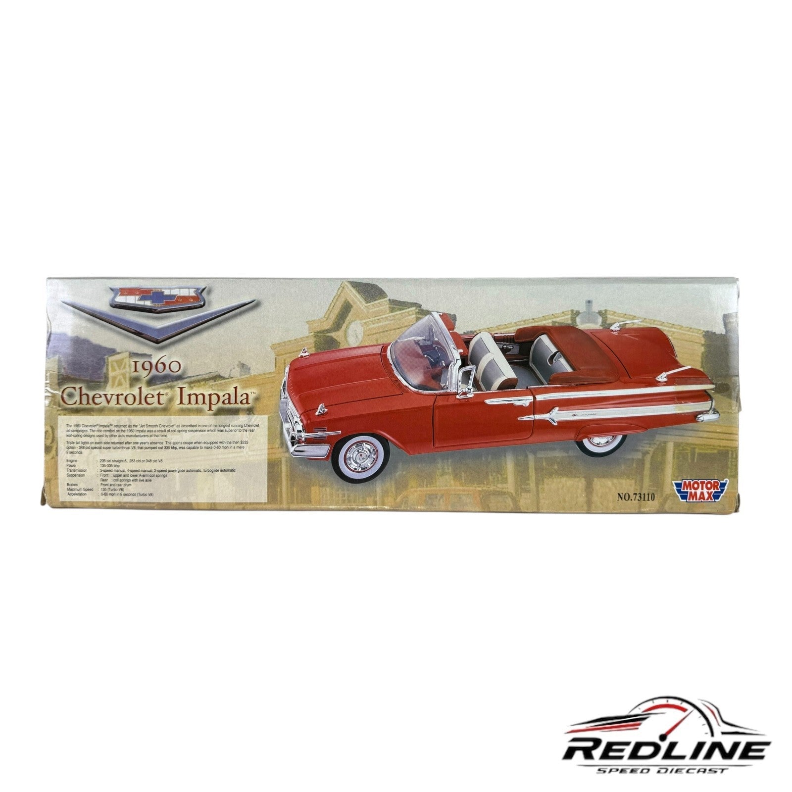 🇺🇸🇺🇸Motor Max 1960 Chevrolet Impala Convertible Red 1:18 LN🇺🇸🇺🇸