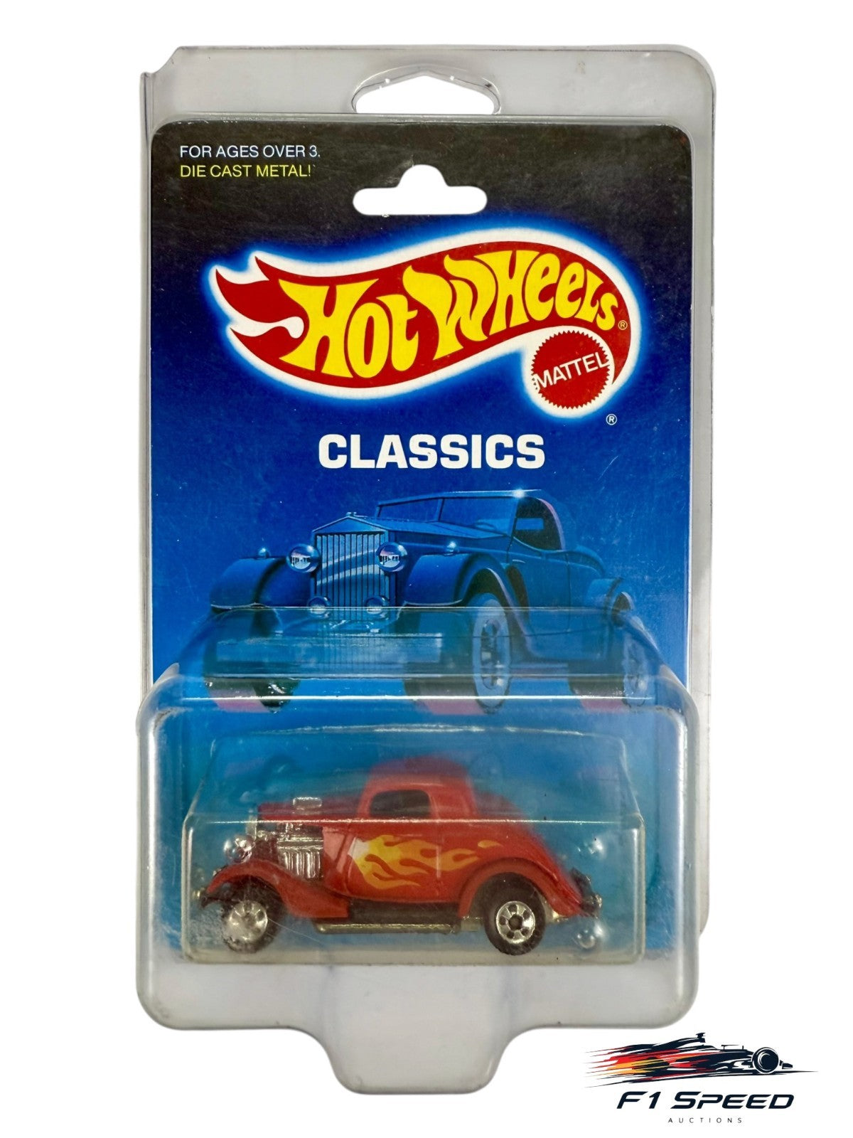 🔥🔥🔥Hot Wheels 3-Window '34 Hot Rod Red w/t Flames  H31🔥🔥🔥