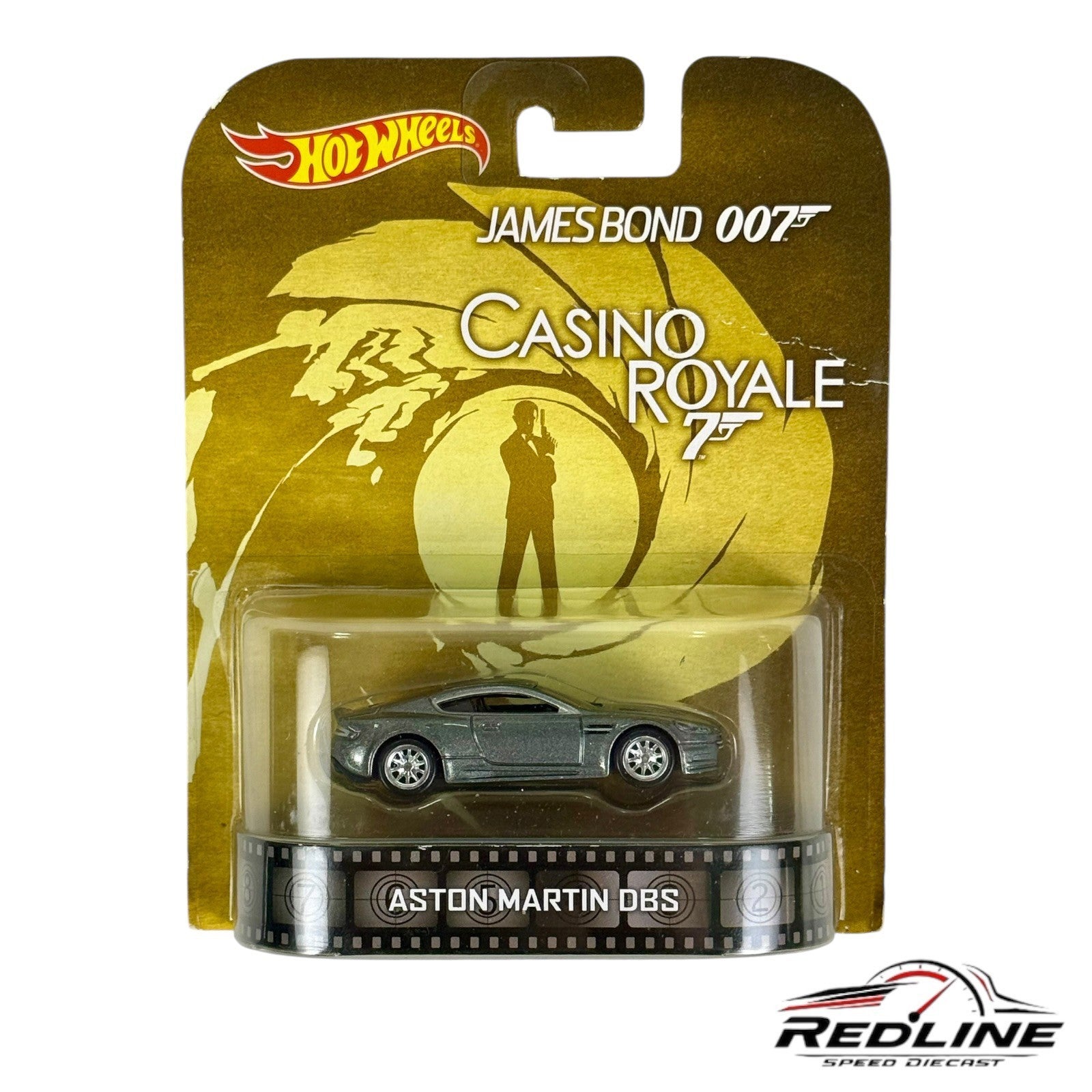 Hot Wheels Retro 007 Bond Casino Royale Aston Martin DBS Real Riders Silver H9