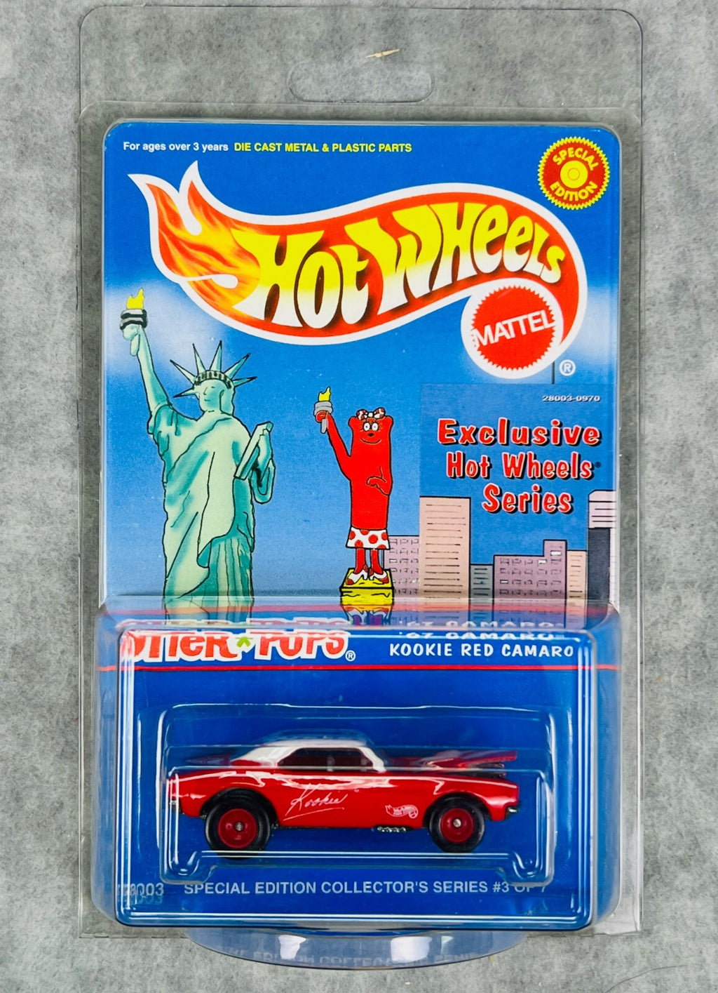 🇺🇸Hot Wheels Otters Pops 67 Camaro Kookie Red Camaro W/Protector H26🇺🇸