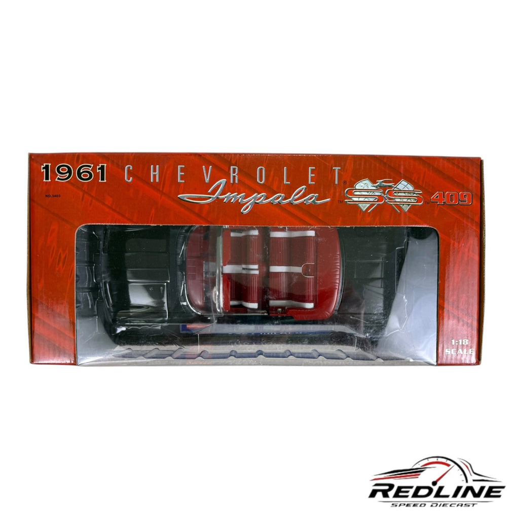 🇺🇸Sun Star 1961 Chevrolet Impala SS 409 Black Red Interior 1:18 C3🇺🇸