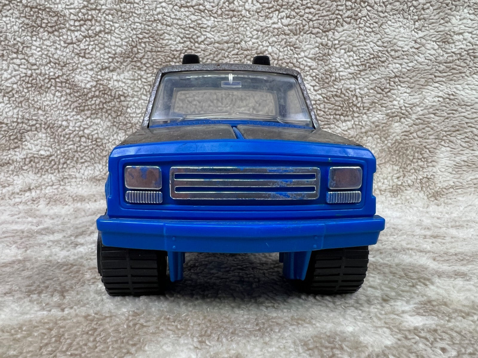 🔥Tonka Pickup Truck w/ Roll Bar Silver Gray Metal Blue Plastic 1979 Made in USA