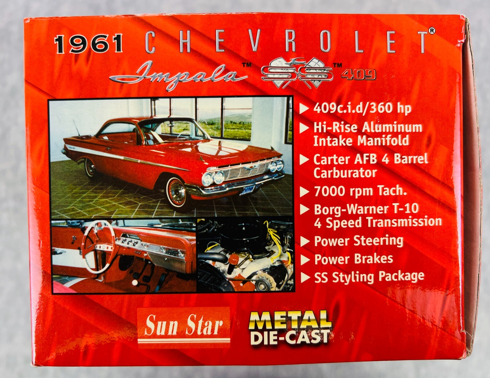 🇺🇸🇺🇸🇺🇸SUNSTAR WHITE 1961 CHEVROLET IMPALA SS409 1/18 SCALE C3🇺🇸🇺🇸🇺🇸