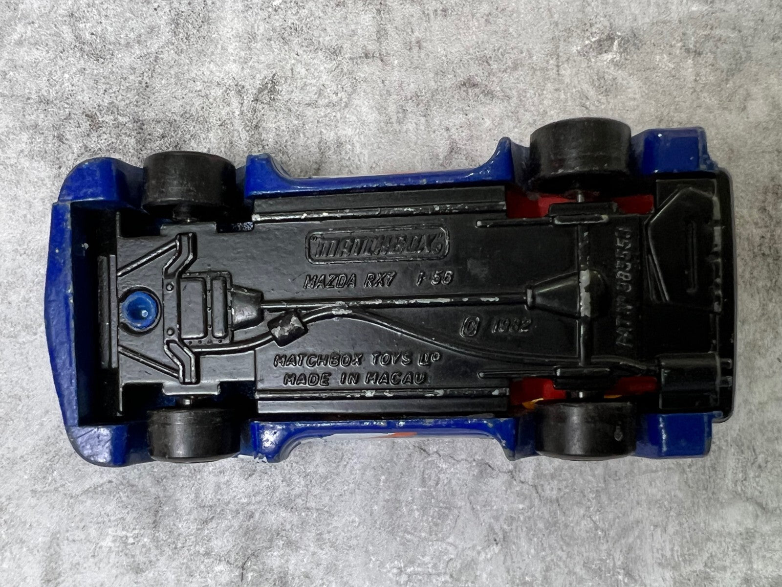 🎌🎌🎌Matchbox 1982 Mazda RX7 Blue IMSA Body Made in Macau 1:58 C1🎌🎌