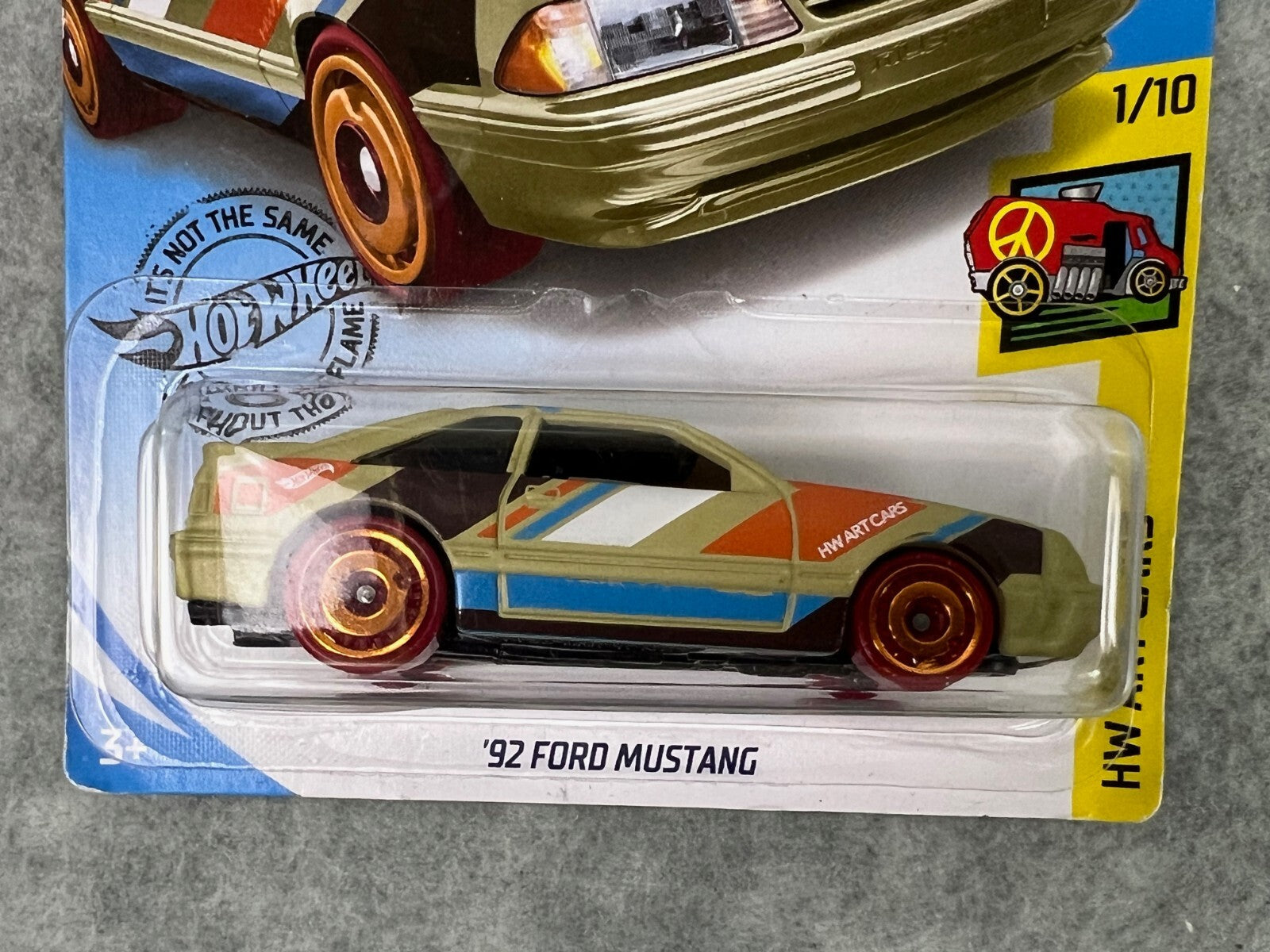 🐎🐎🐎Hot Wheels Hw Art Cars ‘92 Ford Mustang 90/250 Tan H24🐎🐎🐎