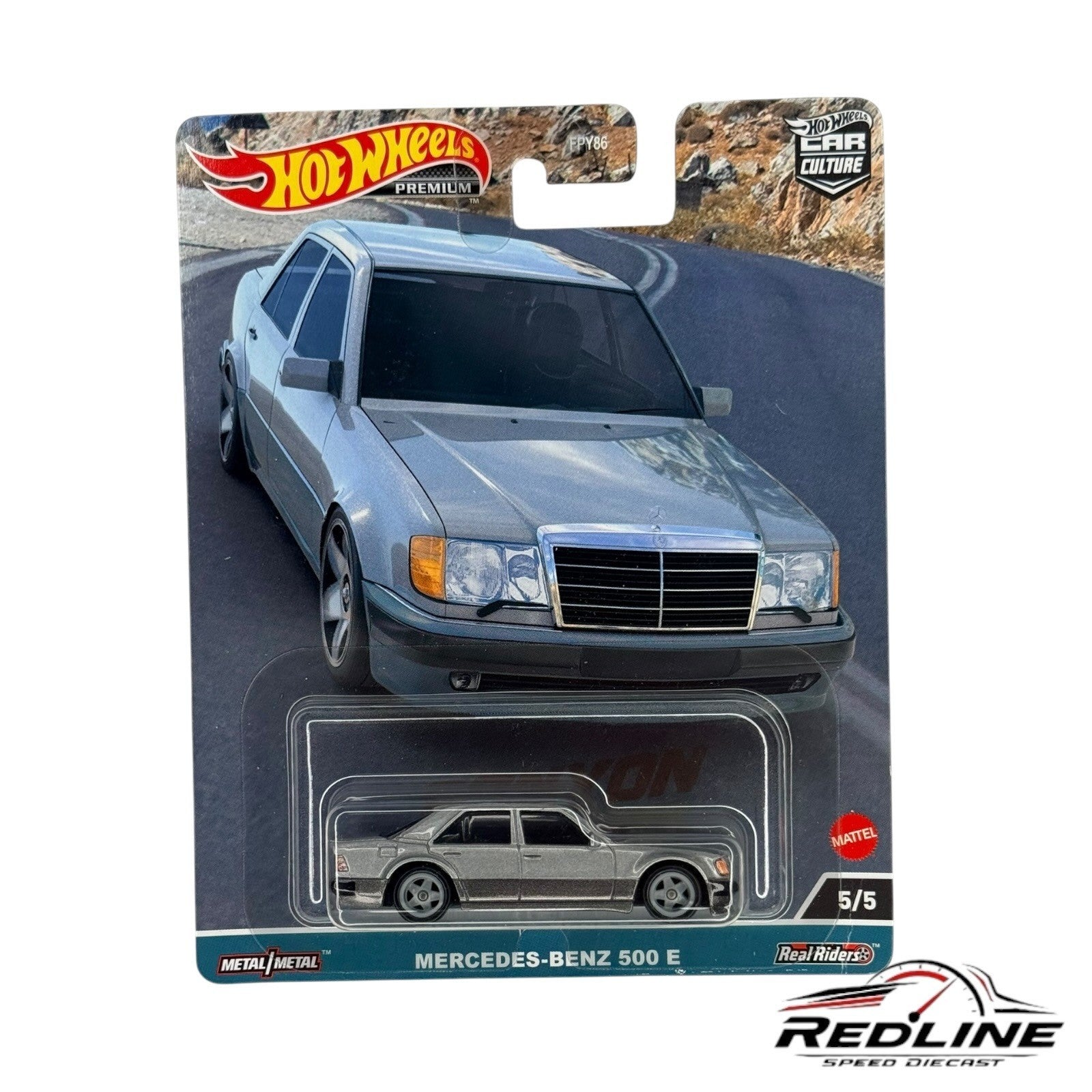 🇩🇪Hot Wheels Premium "Canyon Warriors" Silver MERCEDES-BENZ 500 E H17🇩🇪