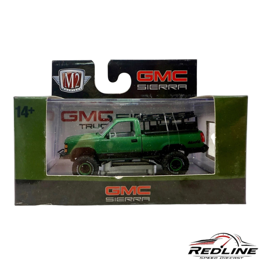 🇺🇸M2 Machines 1998 GMC Sierra 1500 4x4 Green WMTS17 22-06 H36🇺🇸