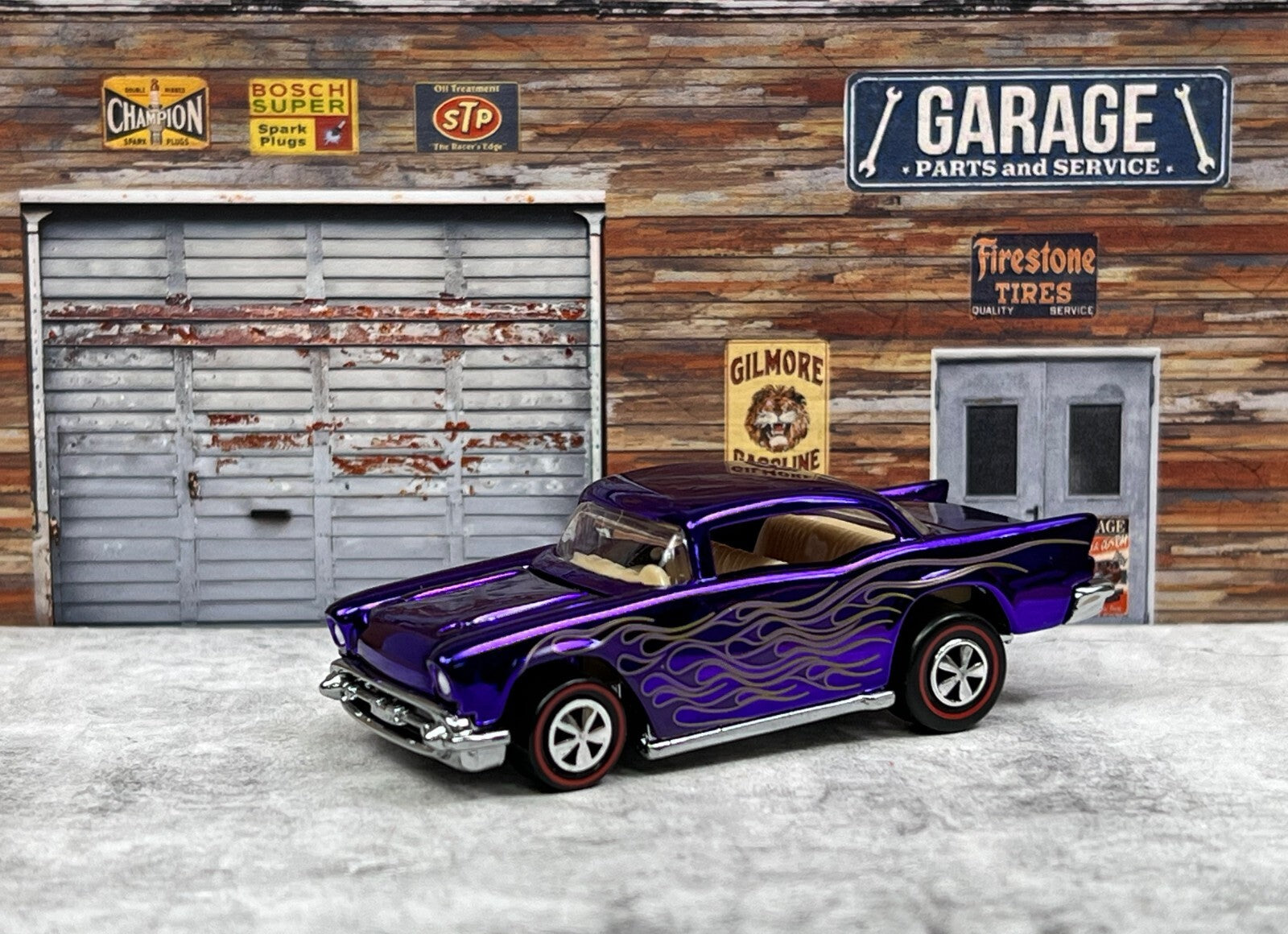 🔥🔥2006 Hot Wheels RLC Red Line Club neo classics 1957 CHEVY Purple C14🔥🔥