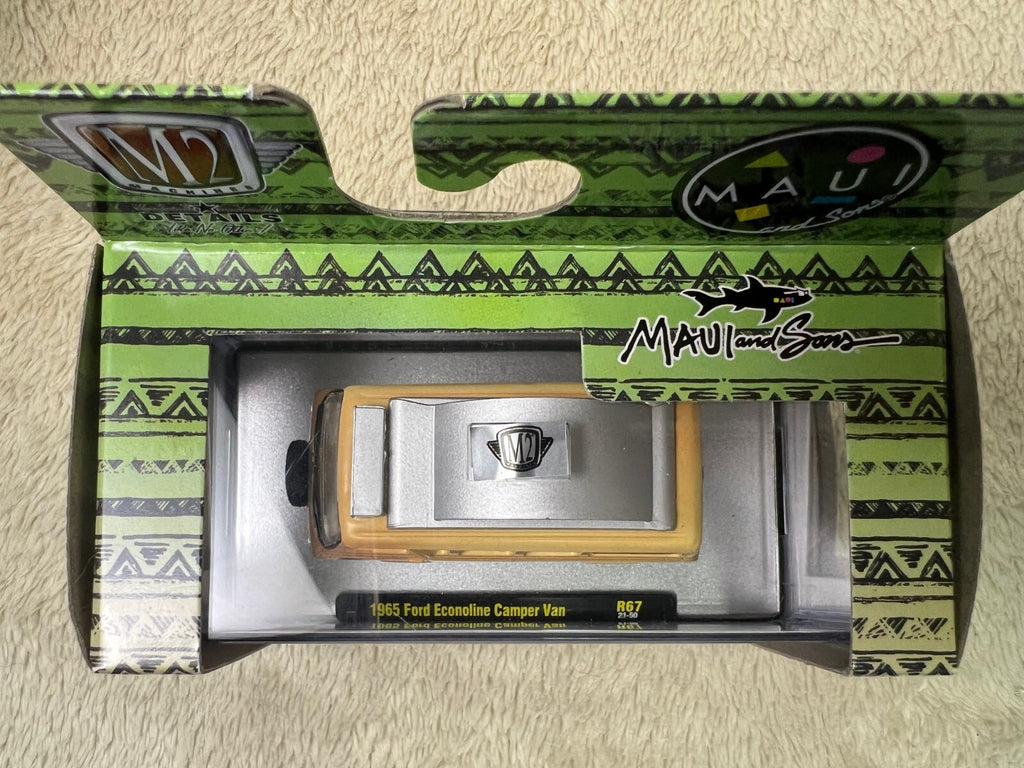 🔥MAUI & SONS-1965 Ford Econoline Camper Van-M2 Machines-1:64 Scale-R67 HW15🔥
