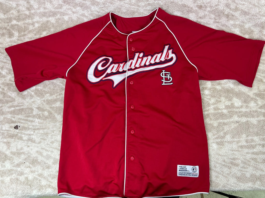 ⚾️⚾️⚾️True Fan MLB St Louis Cardinals Mens Size LG Red Short Sleeve Jersey⚾️⚾️⚾️