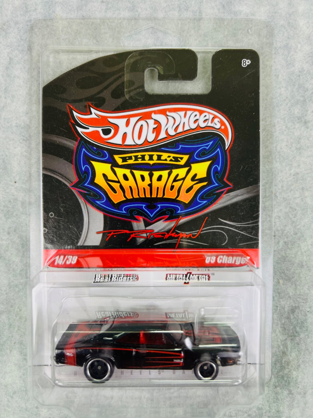 🔥🔥Hot Wheels Phil's Garage 14/39 '69 CHARGER Black w/Real Riders Black H27🔥🔥