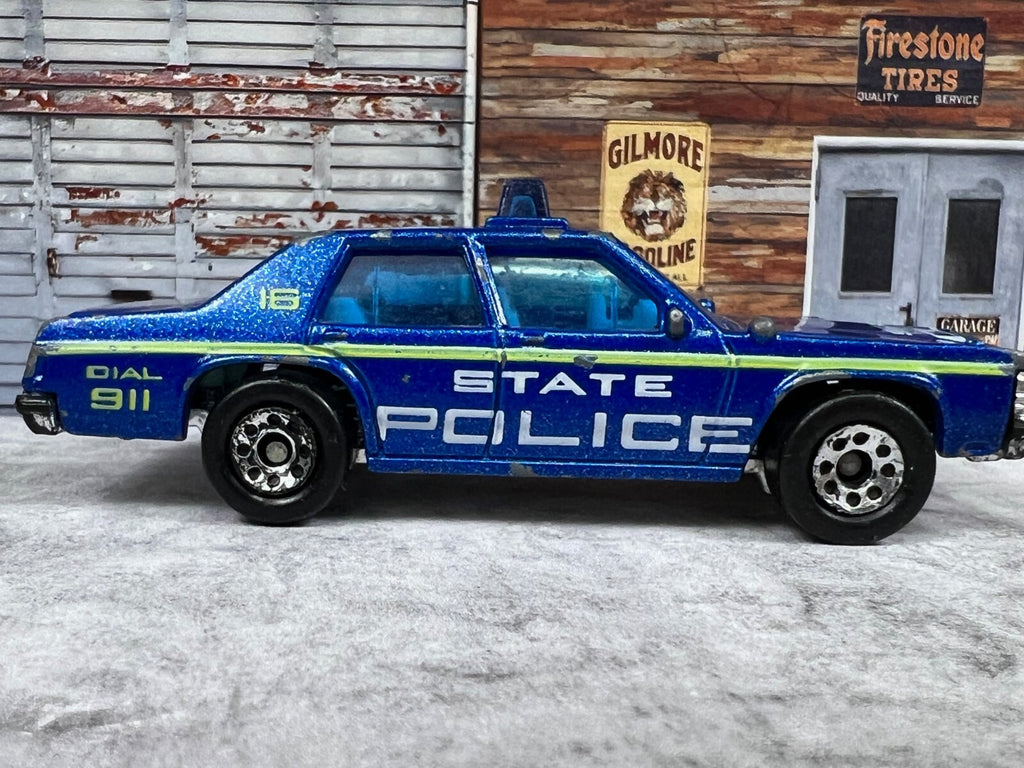 🔥🔥🔥Vintage 1987 Matchbox Ford LTD Blue State Police Car C1🔥🔥🔥