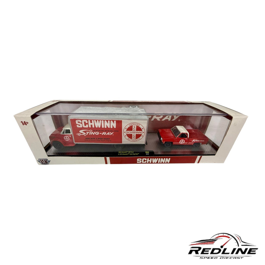 M2 Auto Haulers R68 Schwinn 1968 Chevrolet C60 Truck & 1973 Chevy Pickup D3